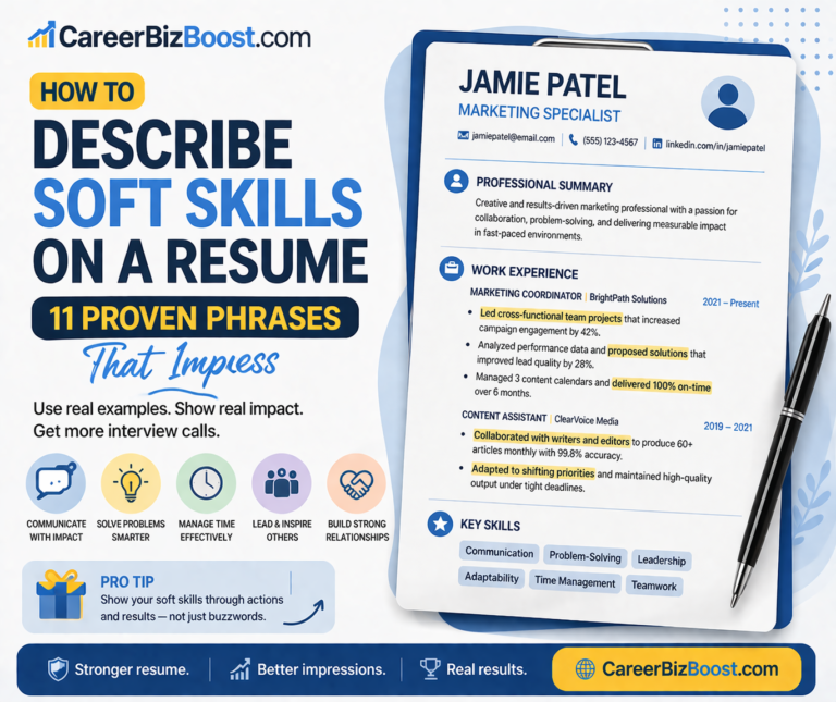 HR professional reviewing a resume with accurate soft skills presentation, demonstrating how to describe soft skills on a resume effectively